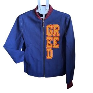 Pyer Moss Navy Varsity Jacket NYC Embroidered
Letterman Bomber Size Small